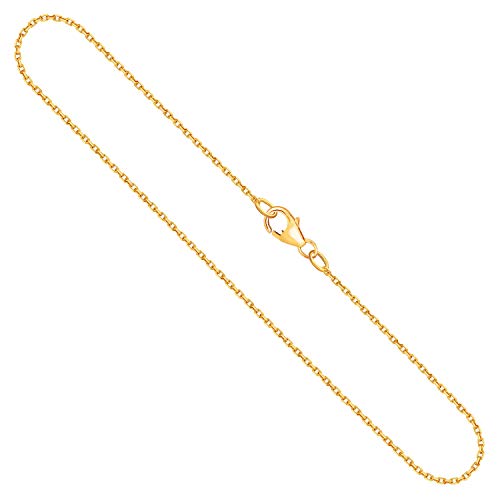 EDELIND Goldkette, Ankerkette diamantiert Gelbgold 333 / 8K, Länge 38 cm, Breite 1.3 mm, Gewicht ca. 1.9 g., NEU von EDELIND