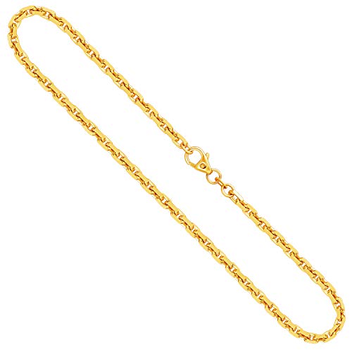 EDELIND Goldkette, Ankerkette diamantiert Gelbgold 585/14 K, Länge 100 cm, Breite 3 mm, Gewicht ca. 47.3 g., NEU von EDELIND