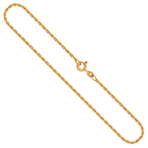 EDELIND Goldkette, Ankerkette diamantiert Gelbgold 585/14 K, Länge 45 cm, Breite 1,9 mm, Gewicht ca, 6 g, NEU von EDELIND