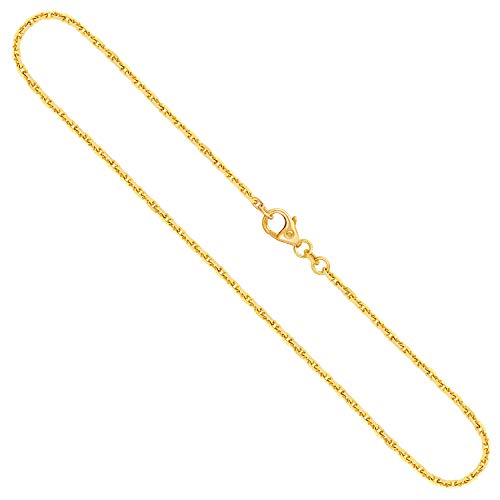 EDELIND Goldkette, Ankerkette diamantiert Gelbgold 585/14 K, Länge 50 cm, Breite 1.8 mm, Gewicht ca. 7.8 g., NEU von EDELIND