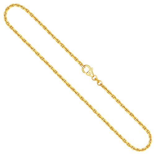 EDELIND Goldkette, Ankerkette diamantiert Gelbgold 585/14 K, Länge 60 cm, Breite 2 mm, Gewicht ca. 12.5 g., NEU von EDELIND