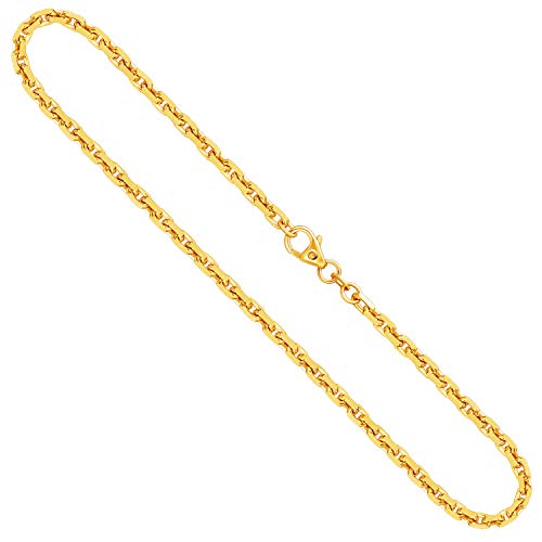 EDELIND Goldkette, Ankerkette diamantiert Gelbgold 585 / 14K, Länge 90 cm, Breite 3 mm, Gewicht ca. 42.6 g., NEU von EDELIND