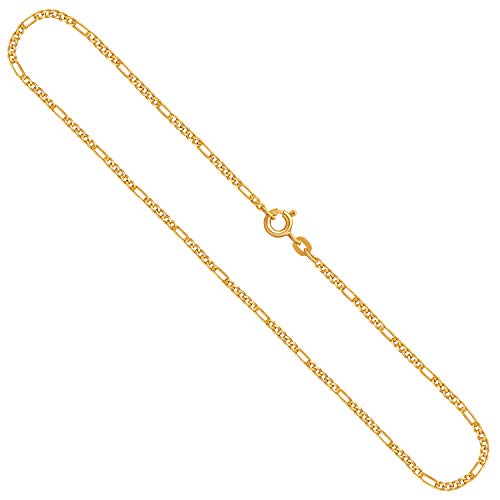 EDELIND Goldkette, Figarokette diamantiert Gelbgold 333/8 K, Länge 50 cm, Breite 1.9 mm, Gewicht ca. 3.2 g., NEU von EDELIND