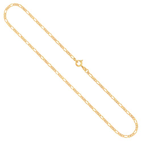 EDELIND Goldkette, Figarokette diamantiert Gelbgold 333/8 K, Länge 60 cm, Breite 2.2 mm, Gewicht ca. 5.5 g., NEU von EDELIND