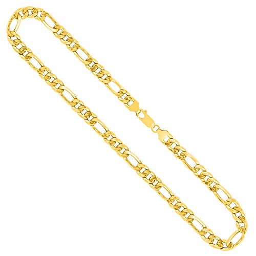 EDELIND Goldkette, Figarokette hohl Gelbgold 750 / 18K, Länge 45 cm, Breite 5.7 mm, Gewicht ca. 13.2 g., NEU von EDELIND