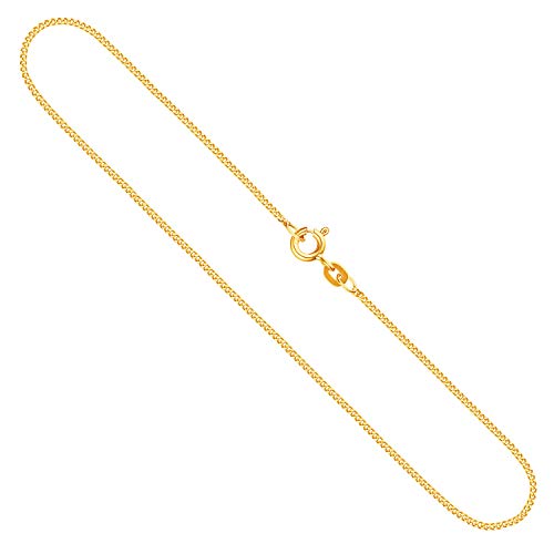 EDELIND Goldkette, Panzerkette flach Gelbgold 585/14 K, Länge 45 cm, Breite 1.2 mm, Gewicht ca. 2.3 g., NEU von EDELIND