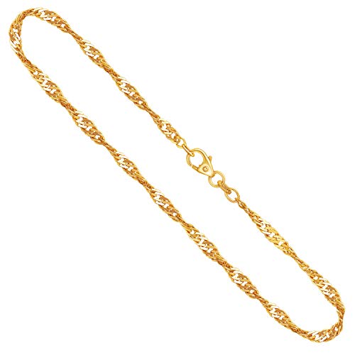 EDELIND Goldkette, Singapurkette Gelbgold 333/8 K, Länge 45 cm, Breite 2.9 mm, Gewicht ca. 5.6 g., NEU von EDELIND