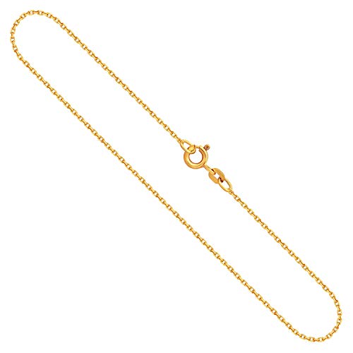 EDELIND Goldkette 1.3 mm 333/8 Karat Echtgold | Ankerkette in Gelbgold | Damen Herren Halskette Ohne Anhänger | 60 cm | Schmuck von EDELIND