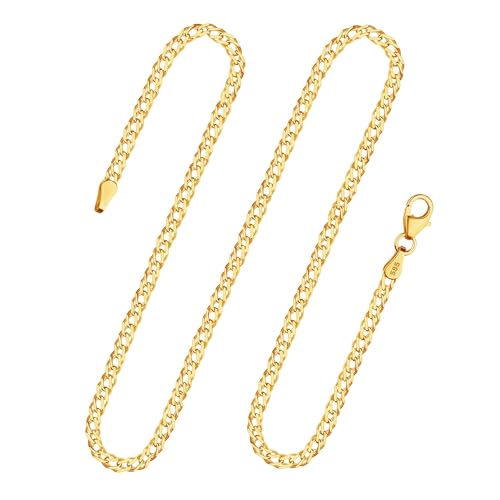 EDELIND Goldkette Damen Herren 585 Gelbgold Zwillingspanzerkette 2.9 mm, Länge von 45 cm, Echtgold Halskette Damen Herren Gold mit Schmuck Geschenkbox Made in Germany von EDELIND