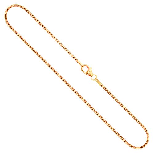 EDELIND Goldkette 585 Gold Halskette 1,2 mm Länge 45cm Kette Gelbgold ohne Anhänger Schlangenkette Echtgold mit Schmuck Geschenk Box Made in Germany von EDELIND