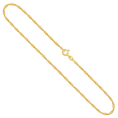 EDELIND Goldkette Damen 333 Gold Dünne 1,8 mm Kette Echtgold Singapurkette Gelbgold Halskette Länge 42 cm mit Schmuck Geschenk Box Made in Germany EDELIND Goldkette Damen 333 Gold Dünne 1,8 mm Kette Echtgold Singapurkette Gelbgold Halskette Länge 42 cm mit Schmuck Geschenk Box Made in Germany von EDELIND