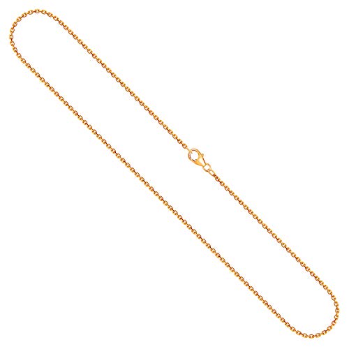 EDELIND Goldkette Damen 585 Echtgold 42 cm, Ankerkette diamantiert mit Breite 1.7 mm, Gewicht ca. 4.3 g von EDELIND