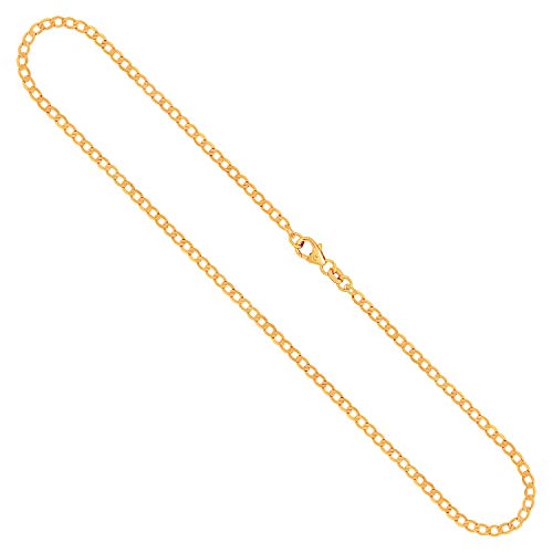 EDELIND Goldkette Damen Herren Echt Gold 2,6 mm, Panzerkette weit 375 aus Gelbgold, Kette Gold mit Stempel, Halskette mit Karabinerverschluss, Länge 42 cm, Gewicht ca, 3,2 g, Made in Germany von EDELIND