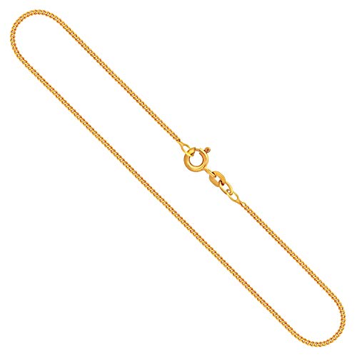 EDELIND Goldkette Herren Damen 333 Echtgold - Panzerkette 1.4 mm 8 Karat Gelbgold 100 cm Länge - Echt Gold Halskette ohne Anhänger Goldschmuck mit Geschenk-Box Made in Germany von EDELIND