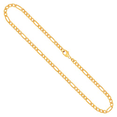 EDELIND Goldkette Herren Echtgold 3.4 mm, Figarokette diamantiert 333 aus Gelbgold, Kette Gold mit Stempel, Halskette mit Karabinerverschluss, Länge 50 cm, Gewicht ca. 10.7 g, Made in Germany von EDELIND