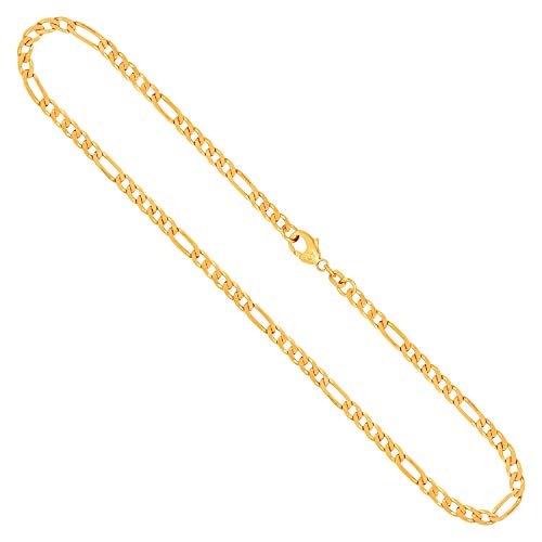 EDELIND Goldkette Herren Echtgold 3,4 mm, Figarokette diamantiert 333 aus Gelbgold, Kette Gold mit Stempel, Halskette mit Karabinerverschluss, Länge 60 cm, Gewicht ca, 12,8 g, Made in Germany von EDELIND