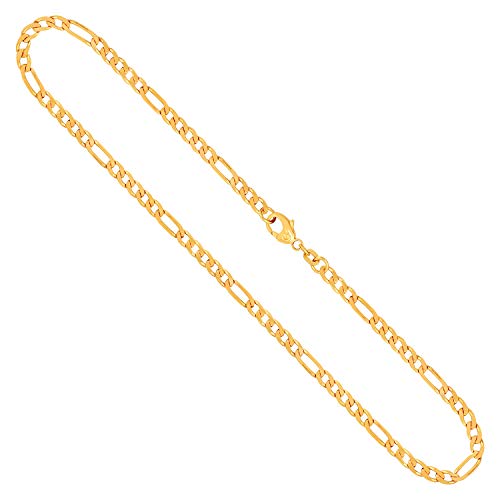EDELIND Goldkette Herren Echtgold 3.4 mm, Figarokette diamantiert 333 aus Gelbgold, Kette Gold mit Stempel, Halskette mit Karabinerverschluss, Länge 70 cm, Gewicht ca. 14.9 g, Made in Germany von EDELIND