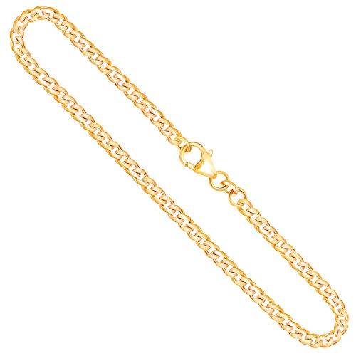 EDELIND Halskette 585 Gold Herren 3.4 mm Panzerkette Flach Gelbgold Länge 45cm Echtgold Kette Goldkette mit Schmuck Geschenk Box Made in Germany von EDELIND