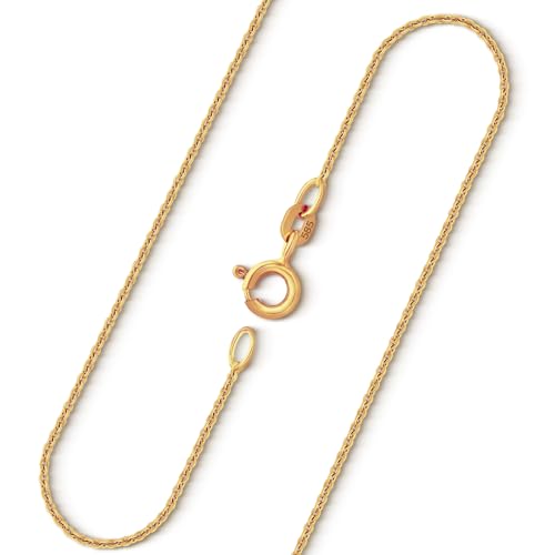 EDELIND Goldkette Damen 585 Echtgold 50 cm - Zarte Ankerkette 1.1 mm Gelbgold für Frauen und Herren - mit stilvoller Geschenkbox von EDELIND