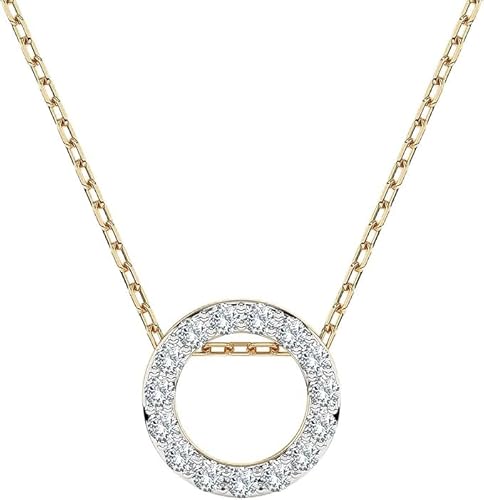 EDELIND Halskette Weißgold 585 mit 15 Diamanten 0.09 ct - Runder Anhänger Gold, Länge 45 (40+5) cm - Collier Damen von EDELIND