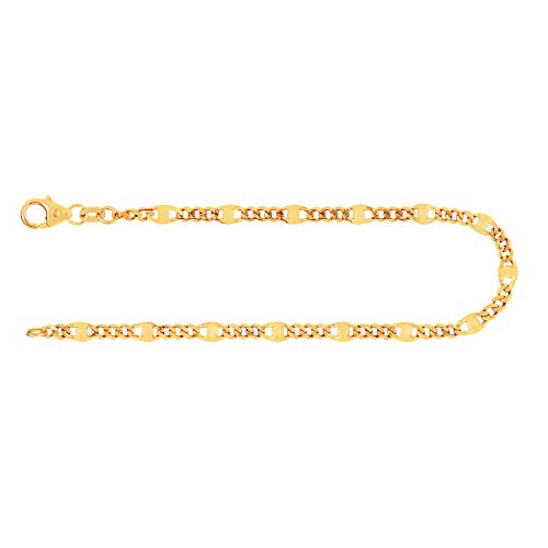 EDELIND Herren Armband 585 Gelbgold Bracelet Panzerstegkette 3.1 mm 14K Gold Armkette für Männer Länge 19 cm Echtgold Armband Made in Germany von EDELIND