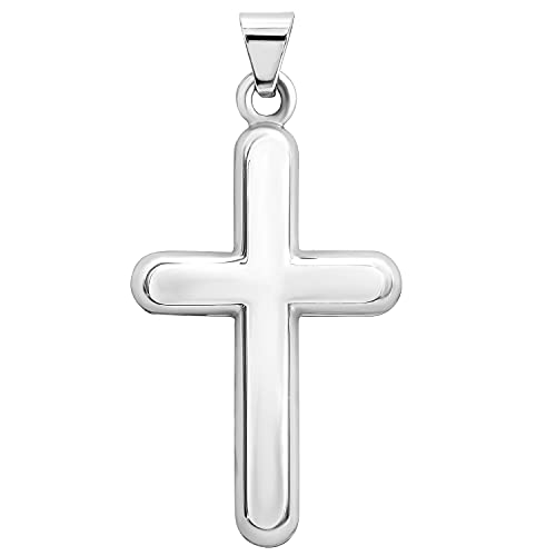 EDELIND Kreuz-Anhänger 585 Echtgold für Herren Damen, Goldanhänger 14 Karat Weißgold Breite 13,9 mm, Kettenanhänger mit Schmuck Geschenk Box von EDELIND