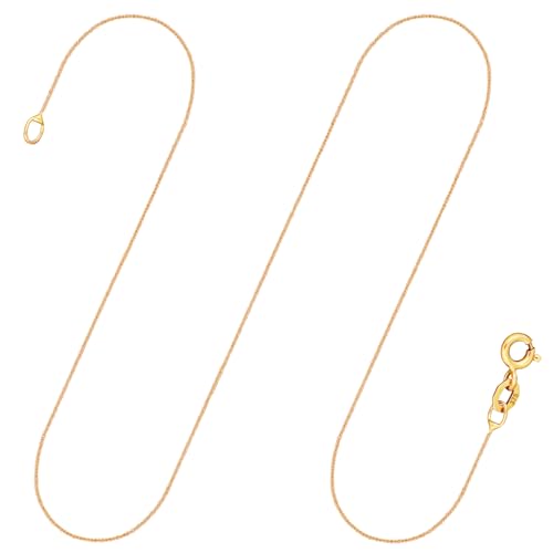 EDELIND Goldkette Damen 375 Echtgold - Ankerkette 0.8 mm Gelbgold 36cm - Feine Halskette mit Geschenkbox von EDELIND