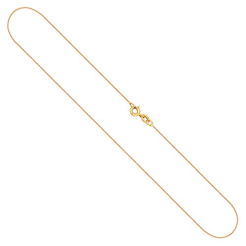 EDELIND Sehr feine Damen Goldkette Echtgold | Halskette in 750/18K Gelbgold | Stilvolle Eleganz Kette für Damen | 36 cm Länge | ca, 1 Gramm | Made in Germany von EDELIND