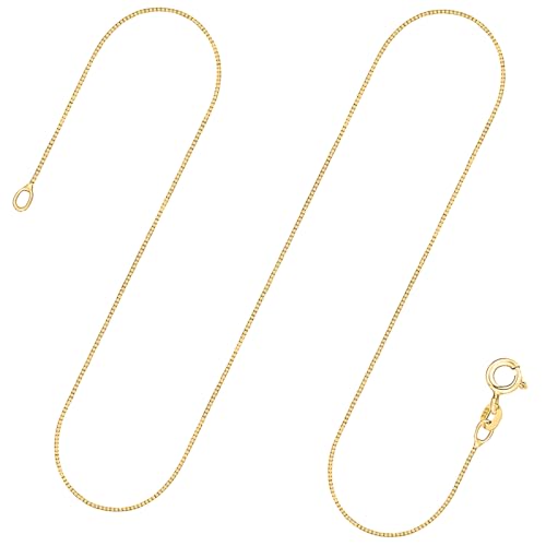 EDELIND Goldkette Damen 333 Echtgold – Venezianerkette 0.6mm Gelbgold – 50cm Halskette mit Geschenkbox von EDELIND
