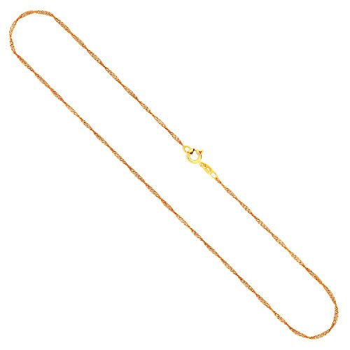 EDELIND Goldkette, Singapurkette Gelbgold 585/14 K, Länge 42 cm, Breite 1.4 mm, Gewicht ca. 1.5 g., NEU von EDELIND