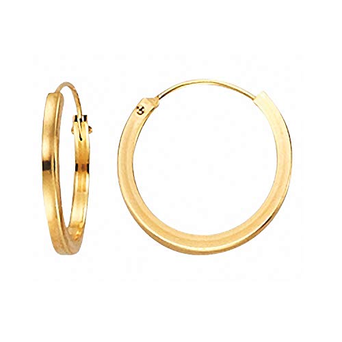 EDELIND Feine Ohrringe Creolen 12mm 585 Echtgold Mini Creolen Set 14 K Gelbgold Breite 1,5 mm Ohrringe Mädchen Damen Herren Ohrschmuck mit Schmuck Geschenk Box von EDELIND