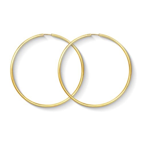 EDELIND Creolen Gold 333 Echtgold 60 mm - Groß Ohrringe 2 mm breit Gelbgold - für Damen - mit edler Geschenkbox von EDELIND