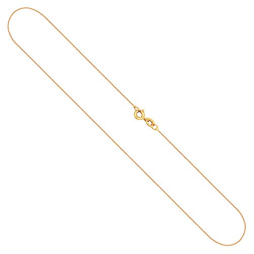 EDELIND Sehr feine Damen Goldkette Echtgold | Halskette in 375/9K Gelbgold | Stilvolle Eleganz Kette für Damen | 40 cm Länge | ca, 0,8 Gramm | Made in Germany von EDELIND