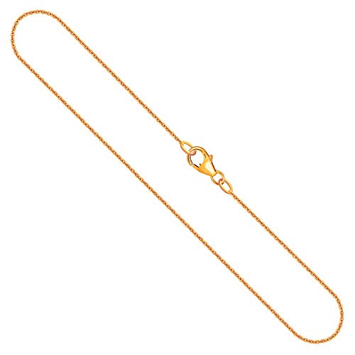 EDELIND Dünne Goldkette 750 Echtgold 1,1mm Damen Kinder Ankerkette Rund 18K Gelbgold Länge 40cm Halskette mit Schmuck Geschenk Box Made in Germany von EDELIND