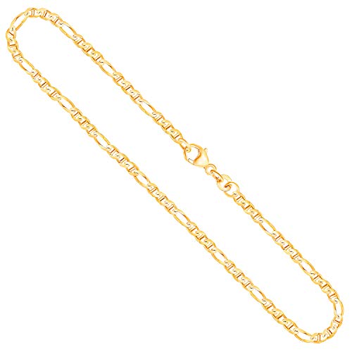 EDELIND Goldkette Herren 333 Echtgold 50 cm, Panzerstegkette mit Breite 2,5 mm, Gewicht ca, 4,6 g von EDELIND