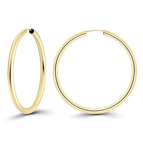 EDELIND Creolen 333 Echt Gold 40mm Goldene Ohrringe für Damen 8 Karat Gelbgold Hoop Creolen Set Breite 2,5 mm Basic Ohrschmuck für Frauen Mädchen mit Geschenk Box Made in Germany von EDELIND