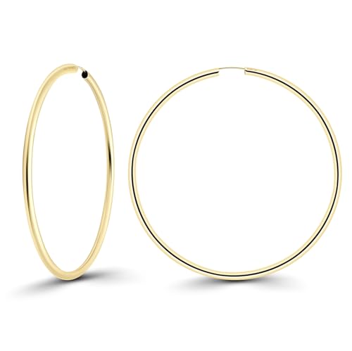 EDELIND Goldene Ohrringe 60mm 333 Gelbgold, Damen Hoop Creolen Set Breite 2,5 mm Gewicht ca. 3,4 g, Basic Ohrschmuck für Frauen mit Geschenk Box Made in Germany von EDELIND