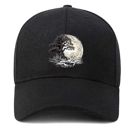 Baseballkappe Unisex Dad Cap Erwachsene Athleisure Cap Verstellbar, Yin Yang, Einheitsgr��e von EDGMM