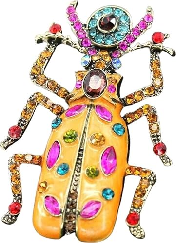 EDIBAZZAR Brosche - Käfer - Stilvolles Zubehör - Vintage - Gelb - Schmuck - Elegante Emaillierung von EDIBAZZAR