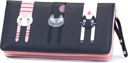 EDIBAZZAR Damen-Geldbörse - Katzenmuster - Stilvolles Modeaccessoire für stilbewusste Frauen von EDIBAZZAR