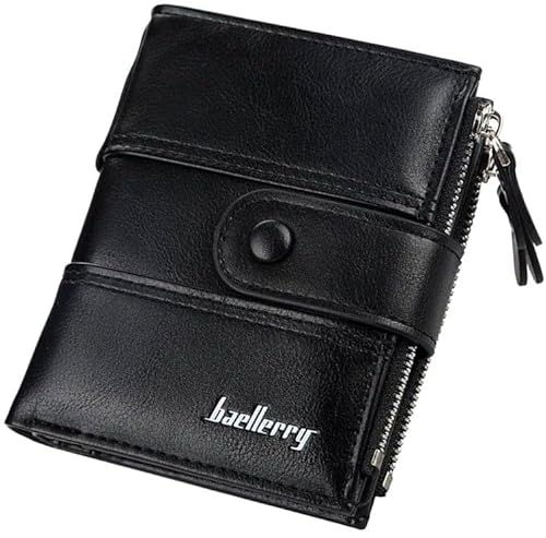 EDIBAZZAR Elegantes Herren Portemonnaie mit Lederverschluss Schwarz von EDIBAZZAR