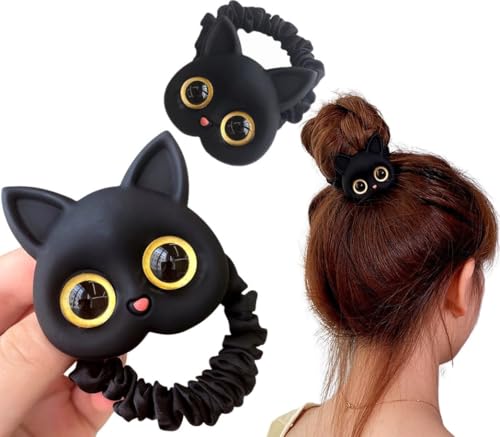 EDIBAZZAR Haargummi - Katze - Stilvoller Haarschmuck - Elastisches Accessoire - Mädchen - Frauen - Weiches Tragegefühl von EDIBAZZAR