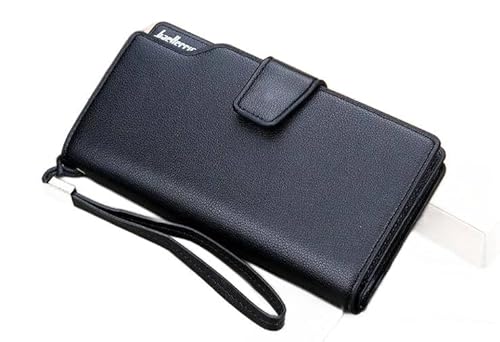 EDIBAZZAR Herrengeldbörse - Praktischer Verschluss - Elegantes Design 15 Fächer - Fotofach - Kreditkartenfächer - Großzügig dimensioniert von EDIBAZZAR