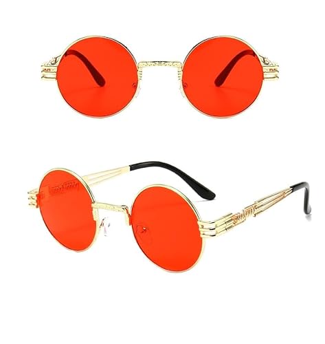 EDIBAZZAR Steampunk-Brille - Modische Lenonki - Retro-Unisex-Modell - Hochwertige Materialien - UV 400 Kat.3 Filter - Metall - Komfortable Passform von EDIBAZZAR