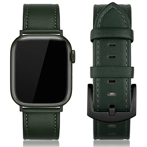 EDIMENS Lederbänder kompatibel mit Apple Watch 45 mm, 42 mm, 44 mm, Armband für Herren und Damen, Vintage-Echtleder, Ersatzband, kompatibel mit Apple Watch iWatch Serie 9, 8, 7, 6, 5, 4, 3, 2, 1, SE, von EDIMENS