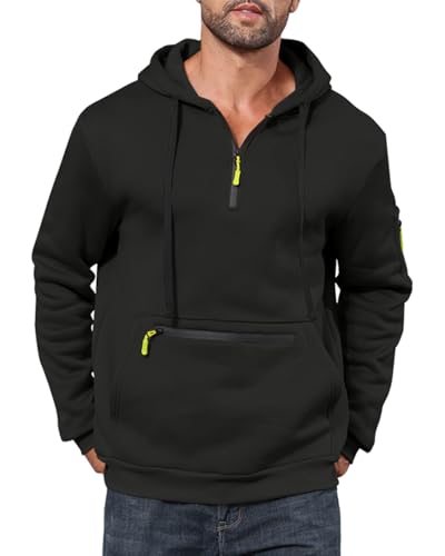 EDITCOZY Herren Zip Kapuzenpullover Sweatshirts Langarm Jumpers Fleece Half Zip Männer Sweatshirt Schwarz 3XL EDITCOZY Herren Zip Kapuzenpullover Sweatshirts Langarm Jumpers Fleece Half Zip Männer Sweatshirt Schwarz 3XL von EDITCOZY