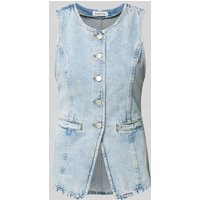 EDITED Jeansweste mit Leistentaschen Modell 'Lyla' in Jeansblau, Größe 34 von EDITED