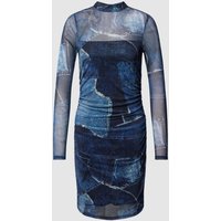 EDITED Knielanges Kleid in semitransparentem Design in Jeansblau, Größe 38 von EDITED