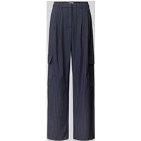 EDITED Wide Leg Stoffhose mit Cargotaschen Modell 'Eleanor' in Marine, Größe 40 von EDITED