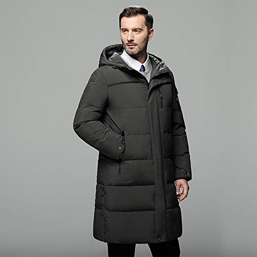 EDMKO Herren Winter Warm Daunenmantel Männer Verpackt Daunenpuffer Lange Mantel mit Kapuze vielen Farben Größen komprimierbar,Grau,XL von Shot Case